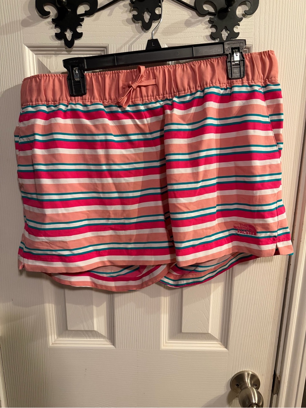 The North Face Women’s Pink Coral Striped Athletic Shorts